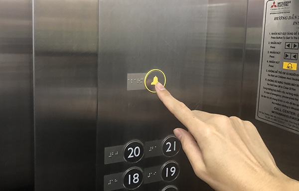bảng nút thang máy mitsubishi