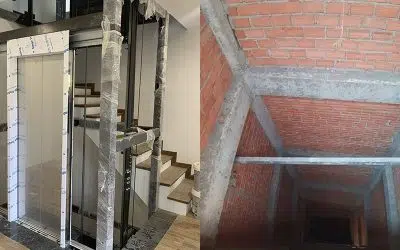 So sánh thang máy khung thép kính và hố bê tông tường gạch