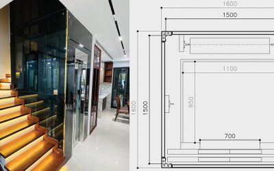 Thiết kế thang máy kính khung thép